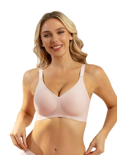 COMFELIE Women Wirefree Bra for Women Deep V Neck Everyday Bras Comfortable Wireless Brassiere