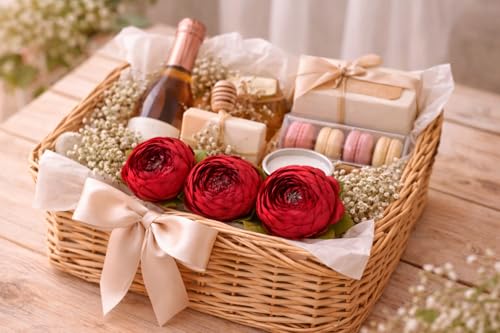 Image of SATYAM KRAFT 6 Pcs Artificial Fabric Rose Flower Heads | Handmade Peony Style Flowers for DIY Crafting, Gift Packing, Bouquet Making, Wedding, Home & Event Decoration (Red, 8 cm)