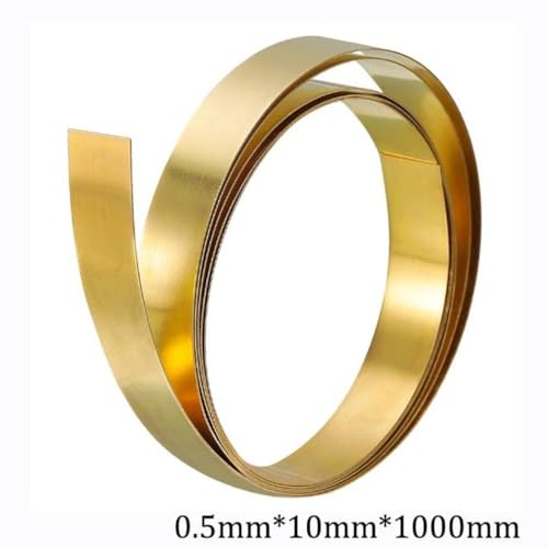Thin Brass Strip Metal Foil 1000mm x10mm for Jewelry Crafting DIY (0.5x10x1000mm)