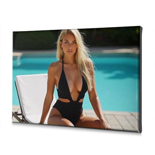 Toile piscine PKRD femme maillot noir deco salon 40x60cm
