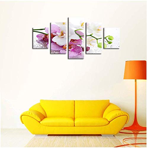 Impression de toile fleurs roses artistique - Peinture murale HD grand format