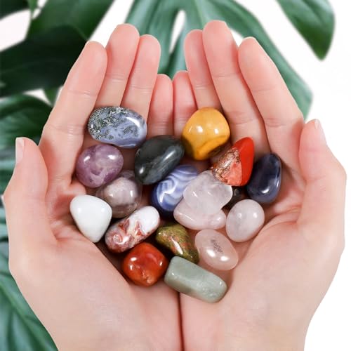 Huiguli 18 Pcs Healing Crystal Stones, Natural Gemstones Healing Crystal Gifts Palm Stones Reiki Chakra Crystals, Lucky Polished Pocket Stone for Anxiety Stress Relief, Balancing Yoga, Meditation - Image 6