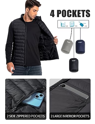 Pioneer Camp Men's Lightweight Puffer Vest Packable Water-Repellent Warm Quilted Sleeveless Outerwear for Work Casual Travel…4