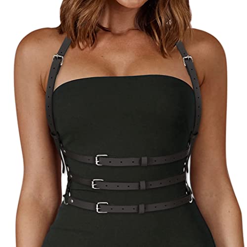 BODIY Plus Size Harness Punk Leather Harness Belts Women Fashion Rave Body Harness