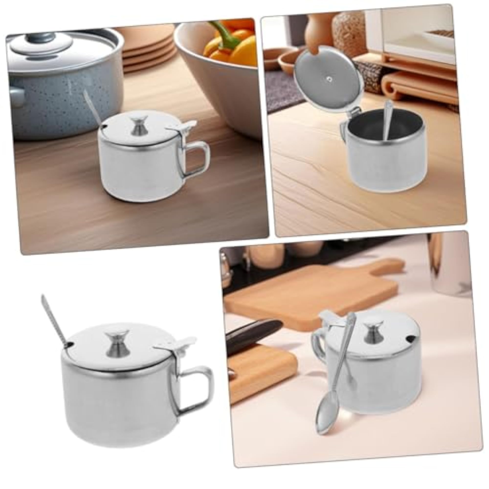 Modern Stainless Steel Sugar Cup Jar with Lid
