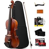 Pyle 3/4 Size Beginner Violin Starter Kit, Violin Starter Package with Travel Case & Bow, Extra Strings, Digital Tuner, Shoulder Rest & Cleaning Cloth for Students, Kids, Adults