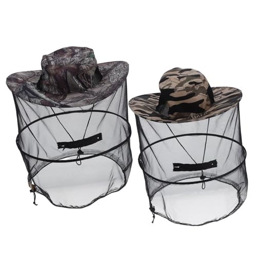 ibasenice 2pezzi Cappello da Pescatore Leggero Velo Protettivo per Apicoltura Resistente per Pesca Giardinaggio e attività all Aperto