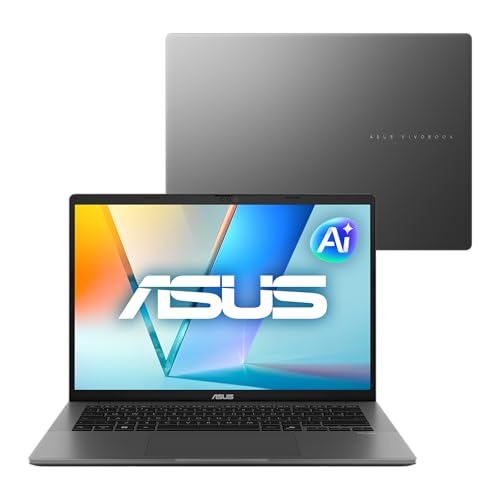 Notebook ASUS Vivobook S14 IA PC, Core Ultra 7, 16 GB, 512 GB, Linux, 14'' Nivel IPS 60Hz, Matte Gray - S3407CA-LY121