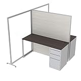 SKUTCHI DESIGNS INC. Modular 2-Person Office Cubicle Workstations with Storage | SAPslim Cubicle Collection | 5 x 8 x 65 H | Black Oak