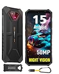 Ulefone Armor X13 Android 15 Telephone Portable Incassable, 12Go+64Go/SD 256Go, 50MP+24MP Nocturne Vision, 6320mAh Batterie, 6,52" HD+, Smartphone Incassable 4G Dual SIM/Face ID/GPS/NFC