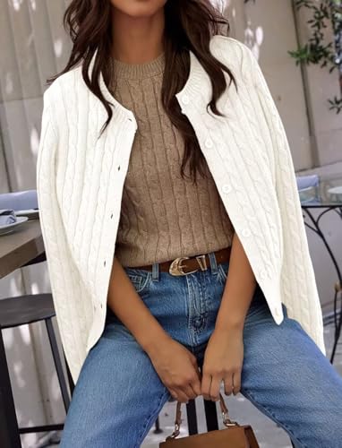 Image of Ezbelle Women's Long Sleeve Open Front Cropped Lightweight Cardigan Sweater Button Down Shirt 2026 Fall Tops