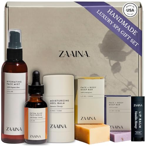 ZAAINA Spa Gifts for Women - Luxury Self Care Spa Kit, Mother's Day Spa Gift Basket, Pampering At Home Bath and Body Relaxation Spa Package, Gifts for Mom Wife Friend, Birthday Gifts for Women