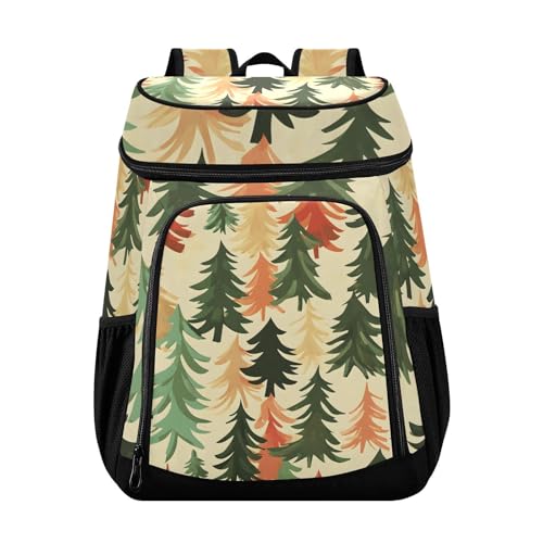 Colorful Tree Winter Cooler Backpack Cooler Insulated Leak Proof Lunch Backpack 36 Cans Waterproof Soft for Men Women Picnic Hiking Camping Beach