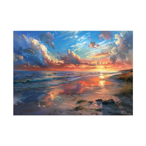 Toile paysage bord de mer 70x100cm pour salon zen