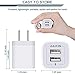 【5Pcs】 USB Plug, Wall Charger Fast Charging Block, Power Adapter Cube 2 Port Charge Travel Brick Cell Quick Chargers Box cargador for iPhone 17 16e 16 Pro Max 15 14 13 12 SE 11Pro Max Samsung Galaxy