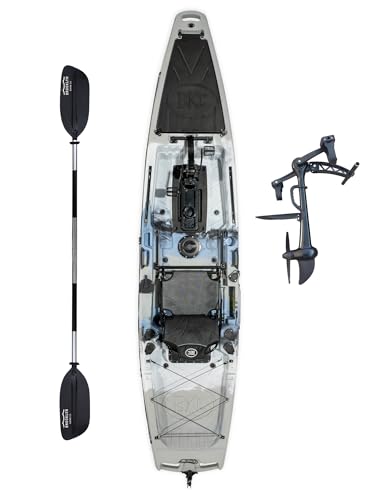 Brooklyn 12.5 Pro Pedal Propeller Drive Fishing Kayak by BKC, Sit-on-Top Single Kayak with Rudder...