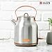 Haden Heritage 4 Slice Wide Slot Stainless Steel Toaster Bundled with 1.7 Liter Stainless Steel Electric Water Kettle, Steel & Copper