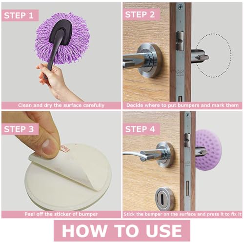 Image of Nibbler Door Handle Wall Protector, Soft Silicone Stopper with Strong Adhesive, Anti-Collision Door Knob Bumper, Protects Walls from Damage, Fits Glass, Wood, Metal, Ceramic & Wallpaper (Pack of 8)
