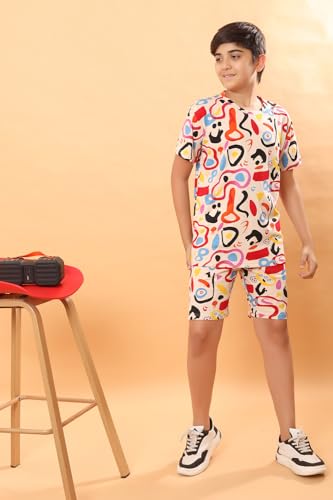 Image of Boys Halfsleeves Cotton Solid /Printed T-Shirt & Shorts Summer Co-ord Set /Clothing Set /Casual wear