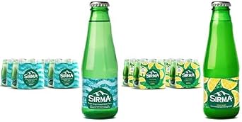 Sirma Natural Mineral Water 24x200 ml and Vitamin C Lemon Flavored Natural Mineral Water 24 x 200 ML COLORLESS