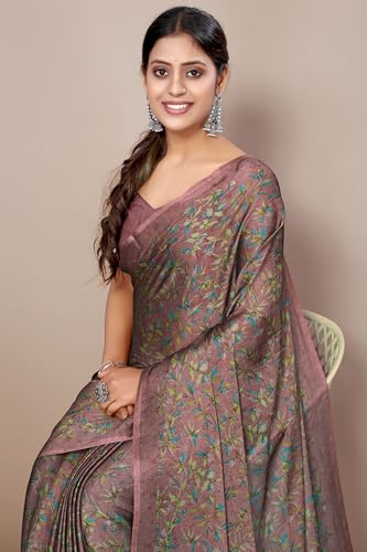 Image of MIRCHI FASHION Saree for Woman Chiffon Georgette Floral Printed | Breathable Lightweight Sari for Office Use and Farewell Ceremonies with Blouse Piece