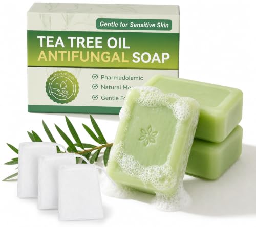 Tea Tree Soap 3x 115G- Natural Soap for Sensitive Skin Body Hair & Shaving - with Tea Tree Oil Fragrance-Light Rinse Clean
