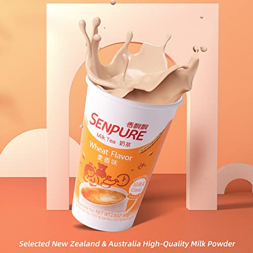 Senpure 9-Pack Milk Tea Original Flavor&Taro Flavor&Wheat Flavor with DIY Sugar Pack, Authentic Instant Tea, serve Cold or Hot Drinks