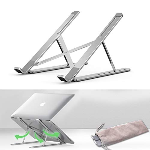 Laptop Stand, Adjustable Aluminium Laptop Computer Stand Tablet Stand, Ergonomic Foldable Portable Desktop Holder Compatible with All Laptops iPad Tablet (up to 15.6 inches)