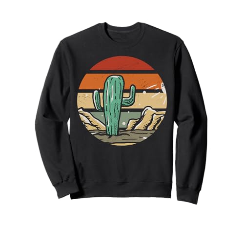 Cactus Desierto Vintage Atardecer Paisaje Sudadera