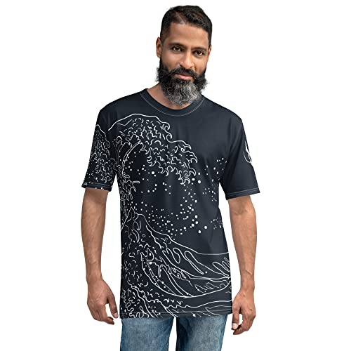 T-shirt homme Japan Black blanc Medium fini les tissus transparents et les cols détendus