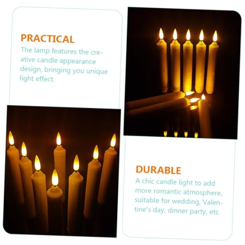 Velas LED cónicas sin llama portátiles con diseño creativo de PP para eventos 4