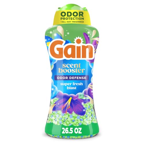 Image of Gain In-Wash Laundry Scent Booster Beads Long-Lasting Fresh Scent Beads All Day Freshness and Odor Protection, Super Fresh Blast Scent, 26.5 oz (Packaging May Vary)