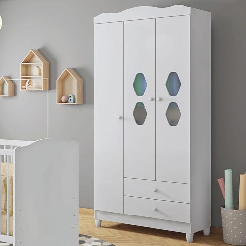 Roupeiro Infantil 2 Gavetas Almería Branco