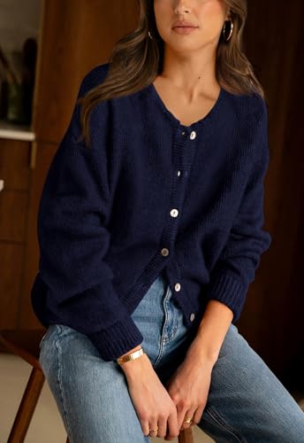 Image of PRETTYGARDEN Long Sleeve Crewneck Button Down Womens Sweaters Fall Open Front Chunky Cardigan Sweaters for Women 2026