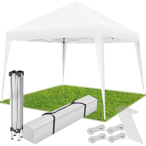 tectake® Tonnelle de Jardin 3x3m en Acier époxy Pliable Tente de réception Pavillon, Imperméable, Sac de Transport Inclus, Tonnelle terrasse Exterieur Tente de réception Barnum Mariage Baptême
