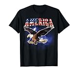 USA Flag America Font Eagle Flashes for Men and Women T-Shirt Small