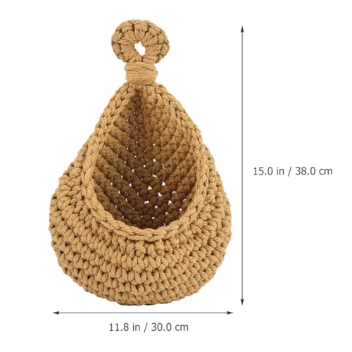 Cesta colgante de lino caqui MAGICLULU para frutas y verduras 3