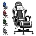 Riftracer Gaming Stuhl Chair Gamer Sessel - Ergonomischer Gamer Stuhl mit Fußstütze Kopfstütze und Lordosenstütz Höhenverstellbar Gepolstert Gamingstuhl 150 Kg Tragkraft Schwarz