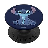 19DNLS00001C Disney Lilo & Stitch Simple Stitch Portrait PopSockets PopGrip: Ausziehbarer Sockel und Griff für Handys/Tablets mit Tauschbarem Top