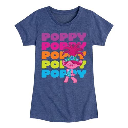 HYBRID APPAREL Trolls - Poppy Stacked Name - Toddler & Youth Girls Short Sleeve Graphic T-Shirt