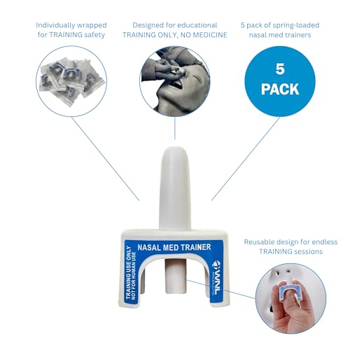 Image of WNL Products 5000 NMT Nasal Trainer Naloxone Training Device Only For Use In Educational Narcan Training - Pack of 5