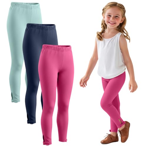 Image of 3 Pack Toddler Girls Cotton Leggings Bow Tight Pants
