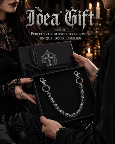 Image of Wallet Chain - Skull Chains for Pants Jeans Purse Bag, Punk Gothic Style,Suitable for Parties /Stage Performances /Everyday Wear, emo Y2K accessories