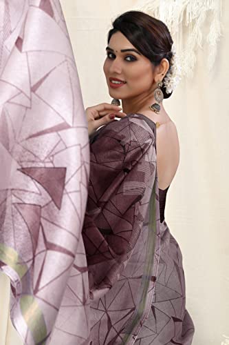 Image of MIRCHI FASHION Saree for Woman Cotton Blend Geometric Printed | Polished Professional Office Wear and Regular Daily Sari with Blouse Piece
