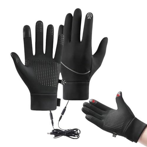 Manolyee Gants Chauffants,Gants Rechargeables avec Tactile pour Travail - Protection Thermique Imperméable pour Chasse Randonnée Conduite Sports d'hiver