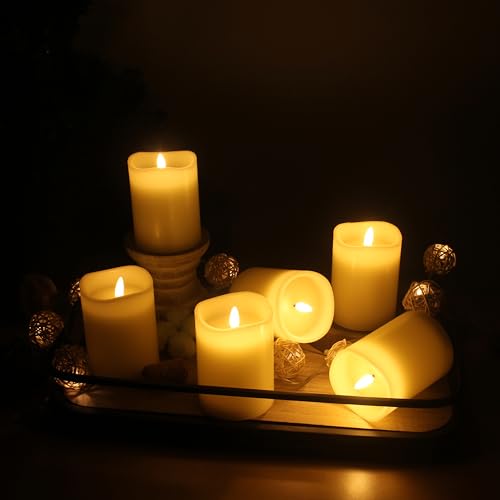 Image of Stonebriar 3 Count Ivory Real Wax 3x4 Flameless LED Pillar Candles with Remote and Timer
