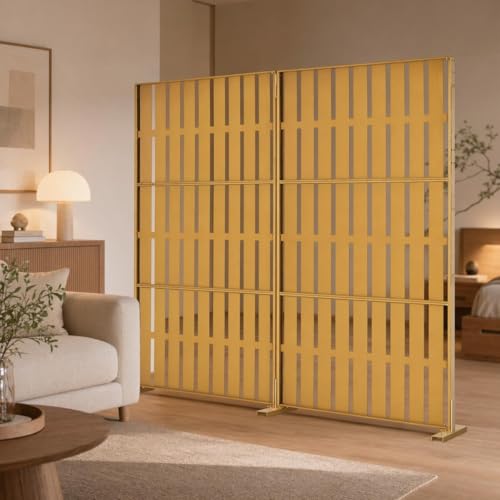 Weather-Resistant 70-Inch 3-Panel Metal Privacy Screen Room Divider for Outdoor