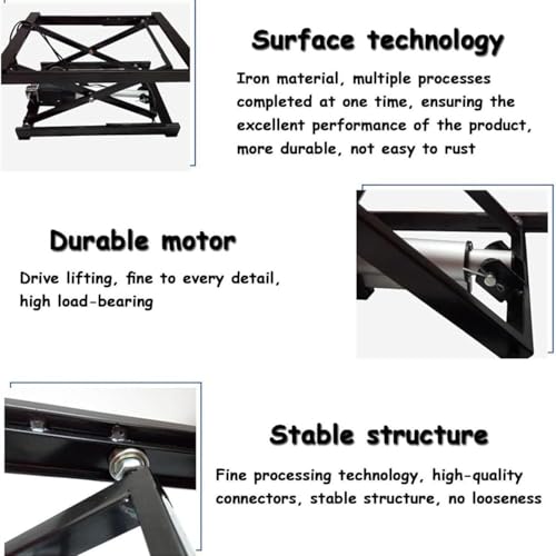 Table basse électrique pliante avec télécommande cadre fer