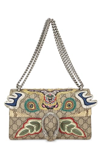 Gucci, Pre-loved Original GG Supreme Canvas Embroidered Dionysus Small, Brown