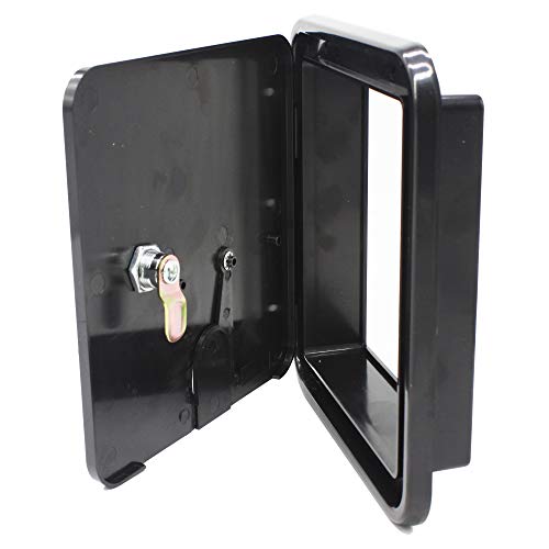 X-Haibei Rv Trailer Electric Power Cord Cable Hatch Camper Hose Storage Door Compartment Lock 2 Keys W 6-1/4 Inch, H 6-3/4 Inch (Black) #TOP1